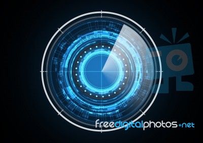 Technology Abstract Future Circle Radar Background Stock Image