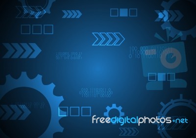 Technology Abstract Future Modern Gear Background Stock Image