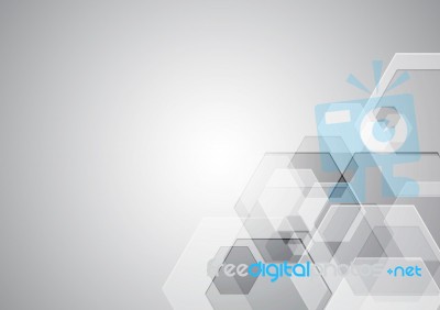 Technology Abstract Hexagonal  Background Stock Image