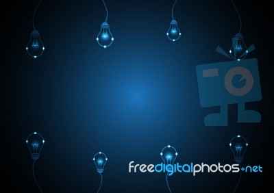 Technology Abstract Light Bulb Business Innovation Background Stock Image