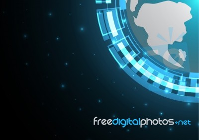 Technology Abstract World Globe Circle Background Stock Image