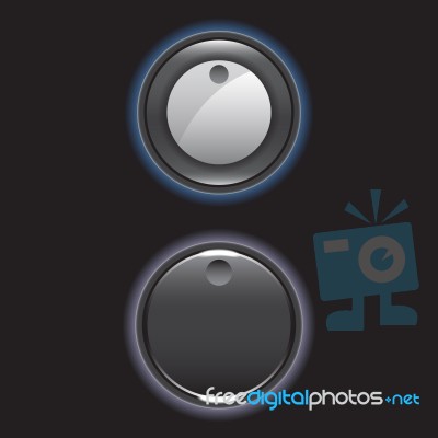 Technology Button Icon On Black Background  Illustration Eps10 Stock Image