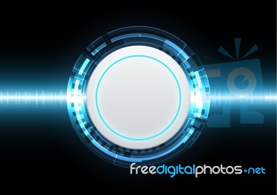 Technology Cyber Abstract Circle Wave Signal Oscillating Light Stock Image
