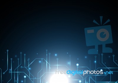 Technology Digital Future Abstract Circuit Background Stock Image