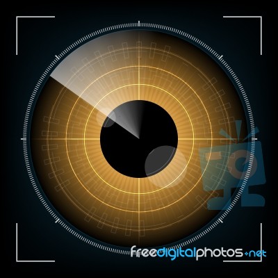 Technology Digital Future Abstract Radar Screen Looking Eye Back… Stock Image