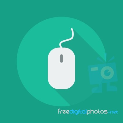 Technology Flat Icon. Computer Mouse Stock Image