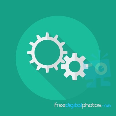 Technology Flat Icon. Gears Stock Image