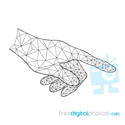 Technology Future Polygon Point Touch Hand Stock Image