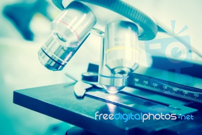 Technology Medical Equipment Microscope Stock Photo