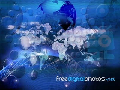 Technology Of Telecommunication Created World Business Network Stock Image