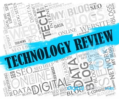 Technology Review Shows Assessment Evaluate And Assess Stock Image