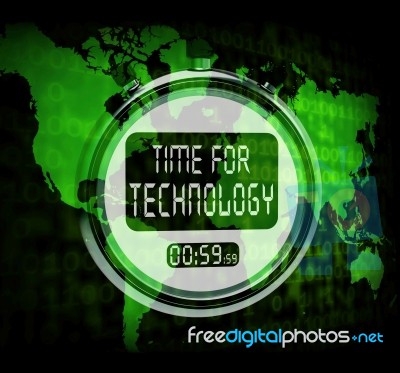 Technology Watch Touch Screen Shows Innovation Improvement Or Hi… Stock Image