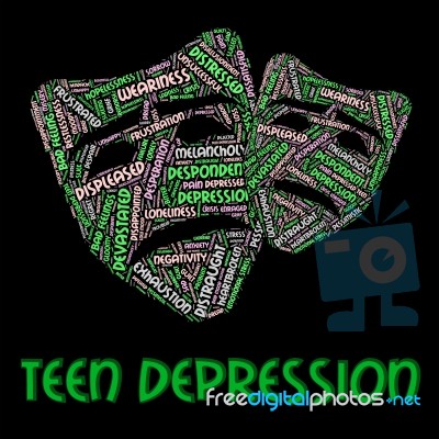 Teen Depression Shows Lost Hope And Adolescent Stock Image