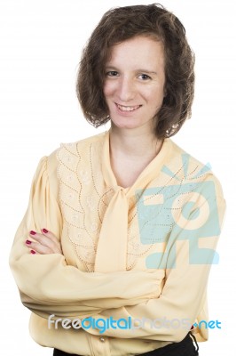 Teen With Brown Hair Stock Photo