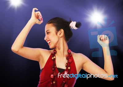 Teenage Girl Dancing Stock Photo