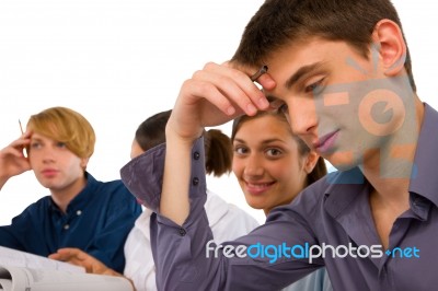 Teenage Student Confused Stock Photo