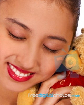 Teenager With Teddy Bear Stock Photo