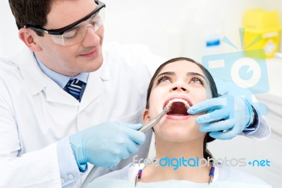 Teeth Whitening At Dental Office Stock Photo