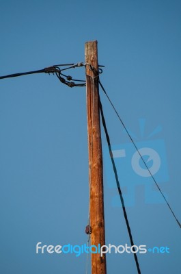 Telephone Pole And Wires Stock Photo
