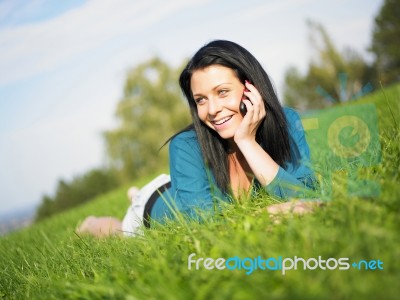 Telephoning Stock Photo