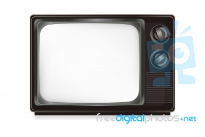 Television Isolated On The White Stock Image