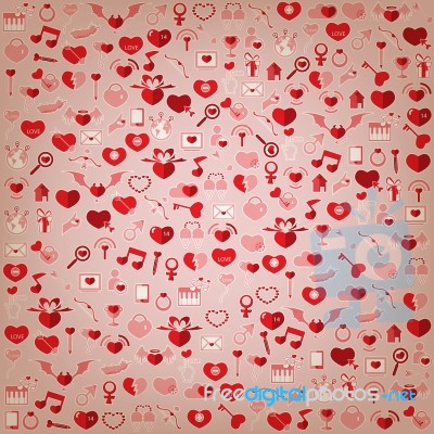 Template Background Valentine's Day, Love Icon Stock Image