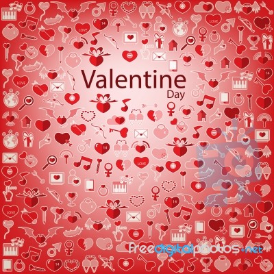 Template Background Valentine's Day, Love Icon Stock Image