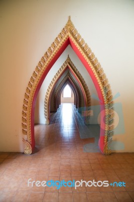 Temple Doorstep At Wat Tham Sua - Thailand Stock Photo
