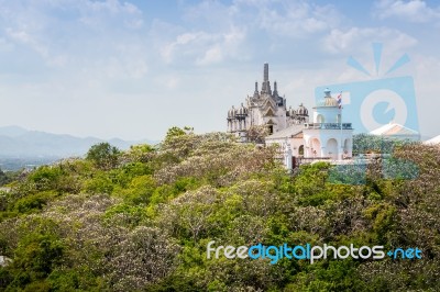Temple On Top Of Mountain,architectural Details Stock Photo