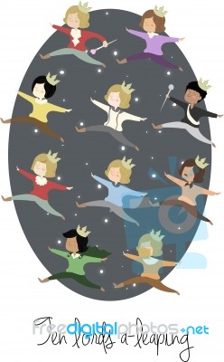 Ten Lords A-leaping Stock Image Ten Lords A-leaping Stock Image