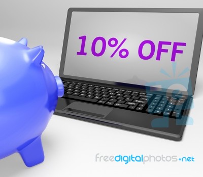 Ten Percent Off On Notebook Shows Offers Stock Image