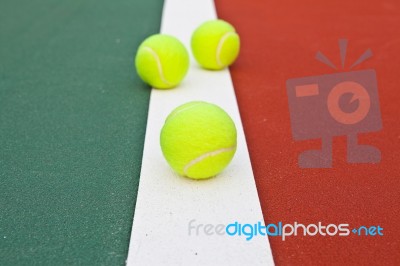 Tennis Court At Base Line With Ball Stock Photo Tennis Court At Base Line With Ball Stock Photo