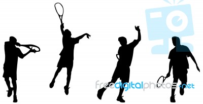 Tennis Player Hight Backhand Stock Image