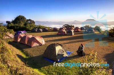 Tent Camping Stock Photo