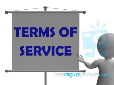 Terms Of Service Board Shows Legality And Privacy Stock Image