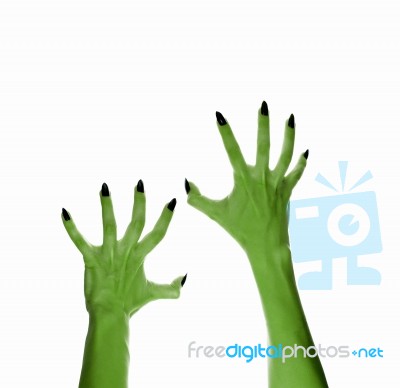Terrible Monster Hand To Create A Collage On The Theme Of Hallow… Stock Photo