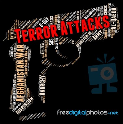 Terror Attacks Shows Terrorist Incidents And Fear Stock Image