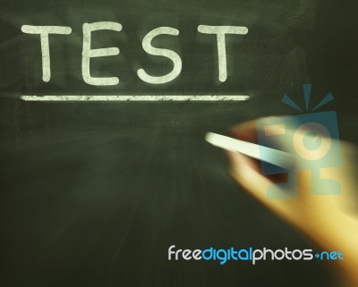 Test Chalk Shows Assessment Exam And Grade Stock Image