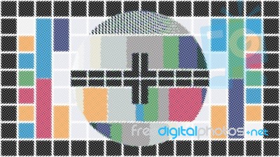 Test The Tv Screen From Small Raster Circles Stock Image