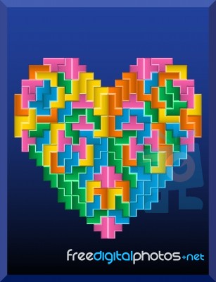 Tetris Heart Stock Image