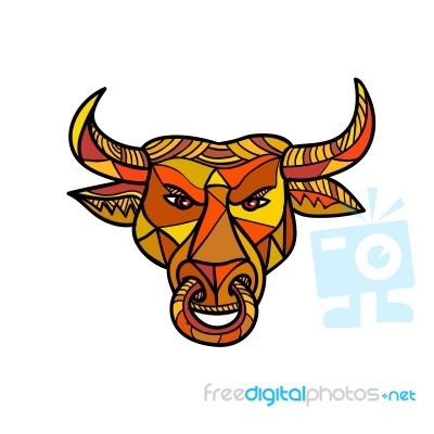 Texas Longhorn Bull Color Mosaic Stock Image