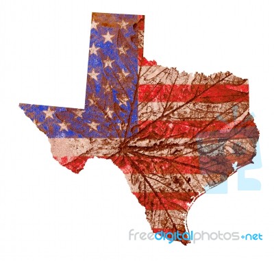 Texas State Map Flag Pattern Stock Photo