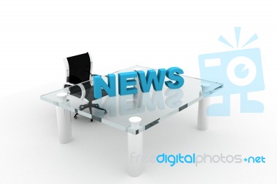 Text News With Empty Office Armchair Stock Image