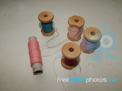 Textile Industry Details Of Clothing And Tools Stock Photo