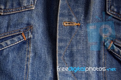 Textured Of Denim Jacket Stock Photo