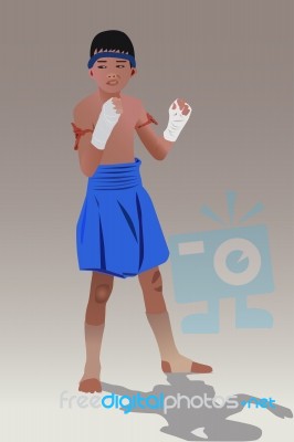 Thai Boxing Boy Stock Image