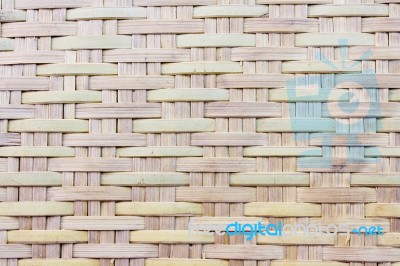 Thai Handcraft Of Bamboo Weave Pattern Stock Photo