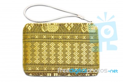 Thai Silk Wallet Yellow Stock Photo