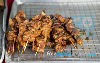 Thai Style Grill Marinate Pork Stock Photo