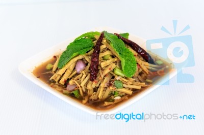 Thai Style Spicy Bamboo Shoot Salad Stock Photo Thai Style Spicy Bamboo Shoot Salad Stock Photo